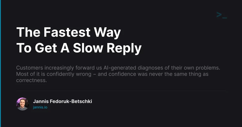 The fastest way to get a slow reply